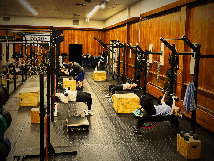 Athletes training at The Forge