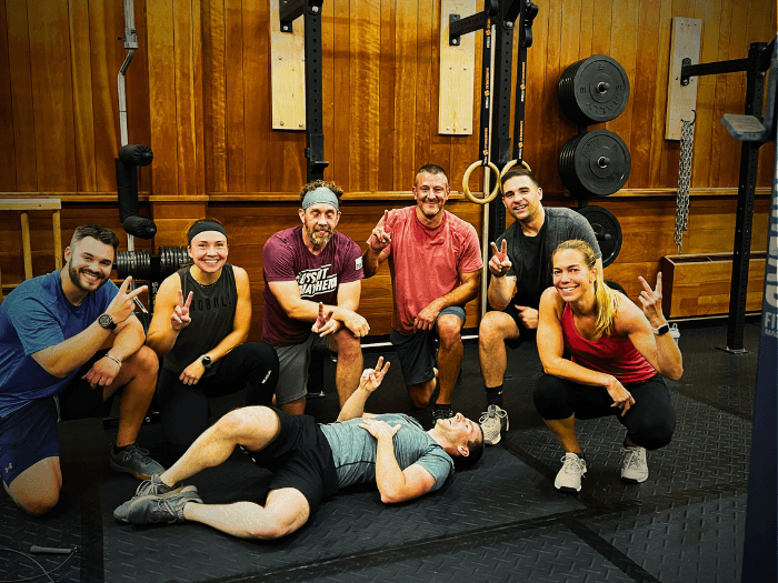 The Forge community celebrating after a workout